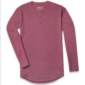 BYLT Large Henley Drop-Cut Long Sleeve: LUX